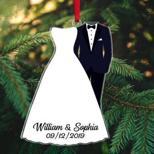 Personalized Newlywed Couple Christmas Ornament