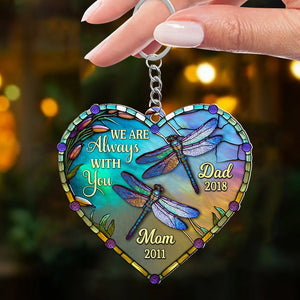 Personalized Memorial Gift I'm Always With You Heart Acrylic Keychain