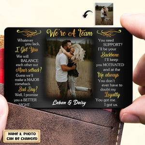 Personalized Whatever You Lack Custom Photo Couple Metal Wallet Card